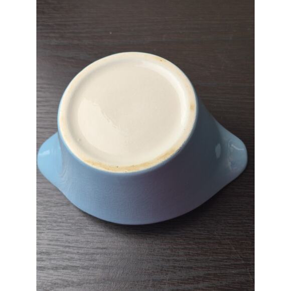 Marcrest Swiss Alpine Gravy Boat and Butter Dish Plate Blue 1950s Mid-Century - Picture 6 of 10